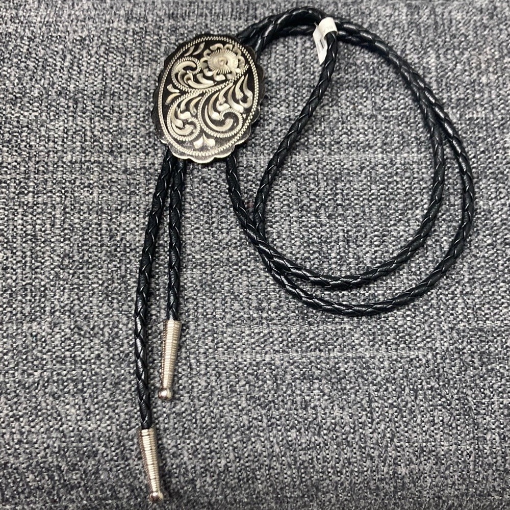 Alpaca Mexico Bolo silver & black leather - Picture 2 of 4